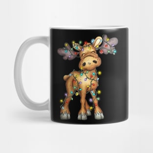 Moose Xmas Color Lights Merry Christmas Mug